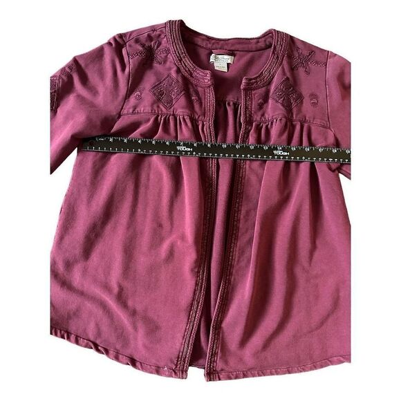 Lucky Brand- Women’s Maroon Emboridered Casual Blazer Boho Jacket, Size Large - Picture 5 of 9